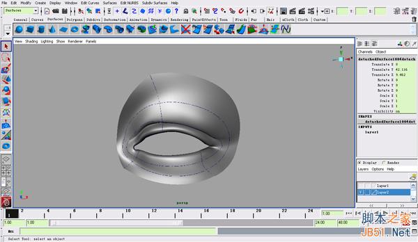 MAYA NURBS制作高精度生物模型詳解 武林網 MAYA建模教程
