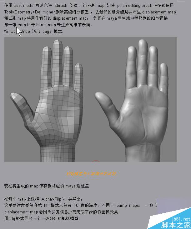 Maya結合Zbrush共創高精度手掌模型 武林網 MAYA建模教程