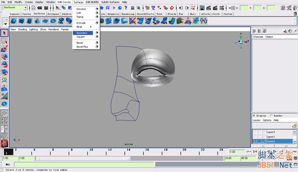 MAYA NURBS制作高精度生物模型詳解 武林網 MAYA建模教程