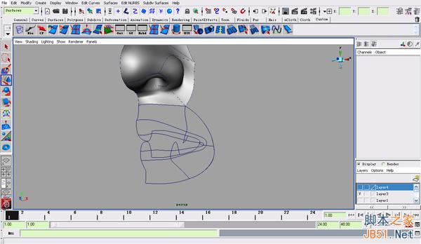 MAYA NURBS制作高精度生物模型詳解 武林網 MAYA建模教程