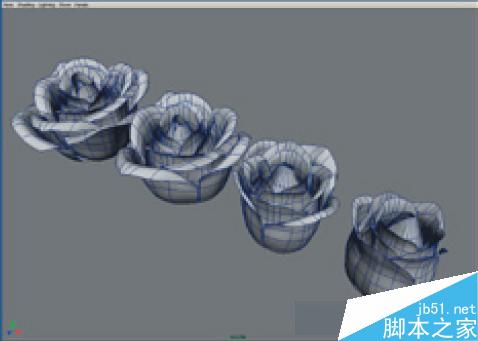 maya7.0玫瑰花建模教程 武林網 MAYA材質燈光