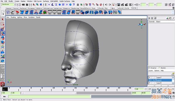 MAYA NURBS制作高精度生物模型詳解 武林網 MAYA建模教程