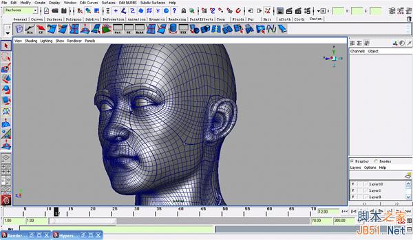 MAYA NURBS制作高精度生物模型詳解 武林網 MAYA建模教程