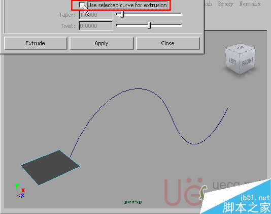 MAYA Polygons建模Edit Mesh命令集詳解解釋 武林網 MAYA建模教程9-edge-use-selected-curve-for-extrusion.gif