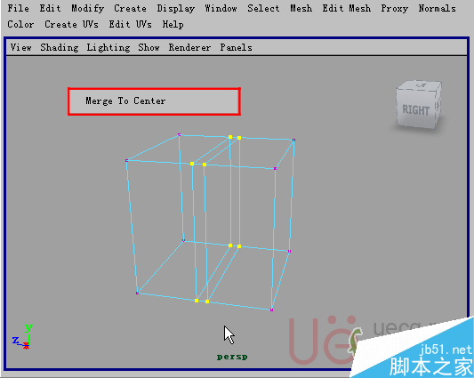 MAYA Polygons建模Edit Mesh命令集詳解解釋 武林網 MAYA建模教程45-merge-to-center.gif
