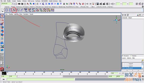MAYA NURBS制作高精度生物模型詳解 武林網 MAYA建模教程