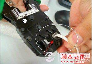 將插入好線的電話水晶頭放入網線對應接口中