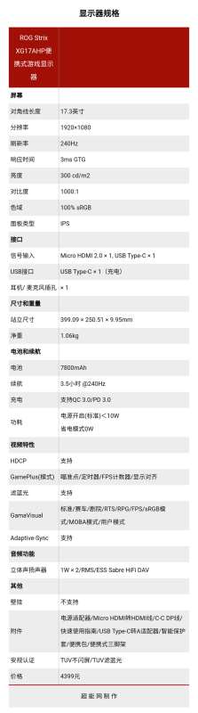 ROG Strix XG17AHP幻鏡便攜式游戲顯示器評測：身材嬌小，實力強悍
