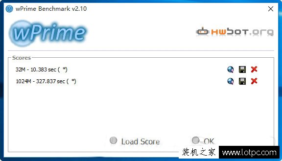 wPrime 32M、1024M多線程測試i5 6500