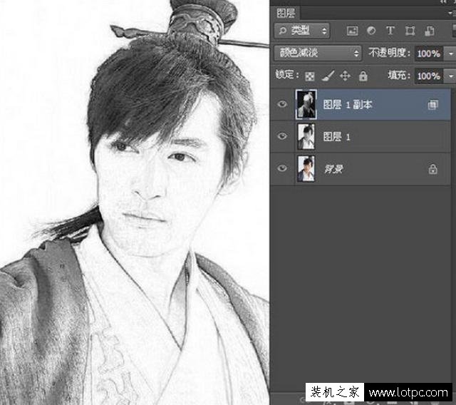 利用PS軟件將人物圖片轉成鉛筆畫，photoshop鉛筆畫制作教程