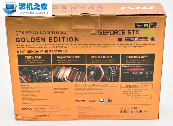 微星 GTX 980TI GAMING 6G 黃金限量版