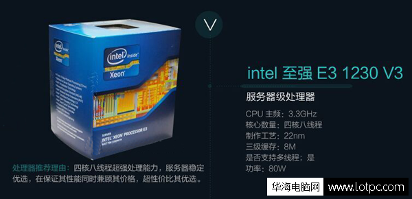 Intel至強E3 1230 v3處理器