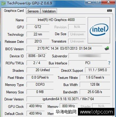 GPU-Z檢測HD4600
