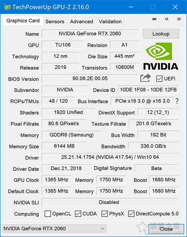RTX2060 6G顯卡評測：RTX2060和GTX1070Ti對比性能測試