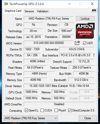 AMD R9 Fury 成功開核變Fury X