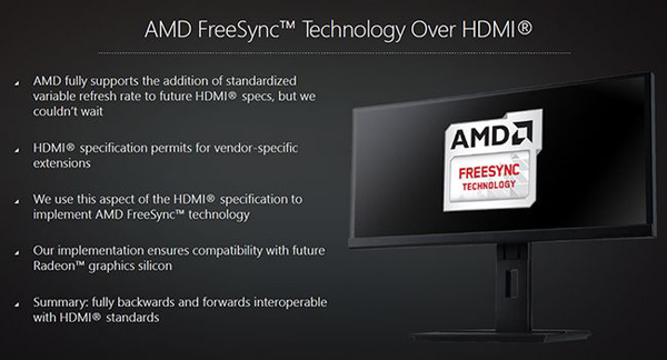 AMD公布Freesync顯示技術將支持HDMI