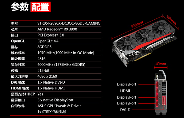 華碩猛禽STRIX-R9 390X-DC3OC-8GD5-GAMING