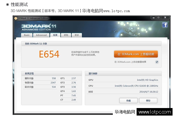 3DMARK11跑分 電腦主機配置單