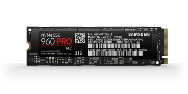 三星最新發布960 PRO/EVO M.2固態硬盤：2.1GB/s全球最快寫入