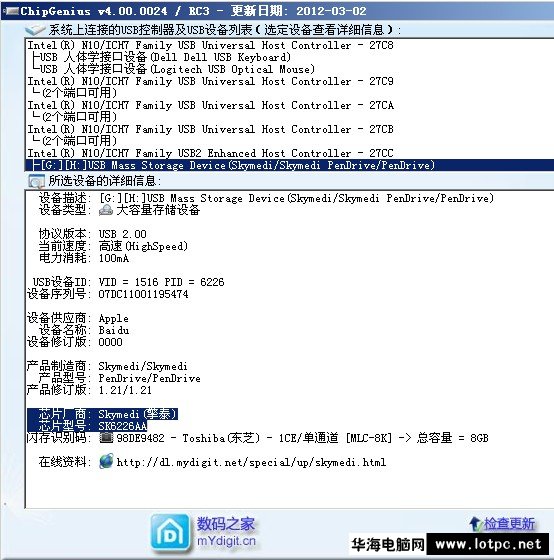 芯片精靈查到的PID和VID