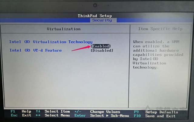 ThinkPad筆記本電腦如何開啟CPU虛擬化技術的圖文教程