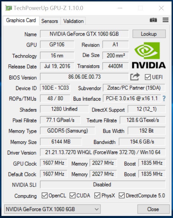 索泰GTX1060至尊PLUS OC怎么樣 索泰GTX1060至尊PLUS OC顯卡評測