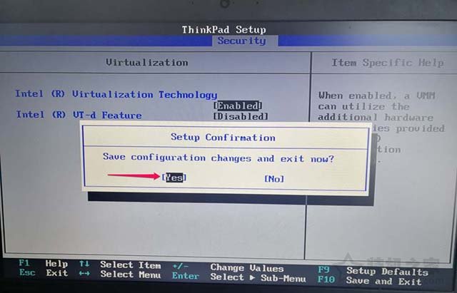 ThinkPad筆記本電腦如何開啟CPU虛擬化技術的圖文教程