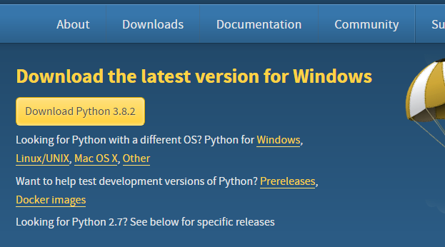 Python官網下載界面