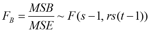 有交互作用的方差分析之因素B檢驗統計量的計算公式