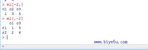 R語言中矩陣排除指定的元素或行貨列的方法