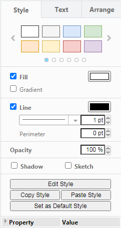 draw.io中圖形的Style選項卡