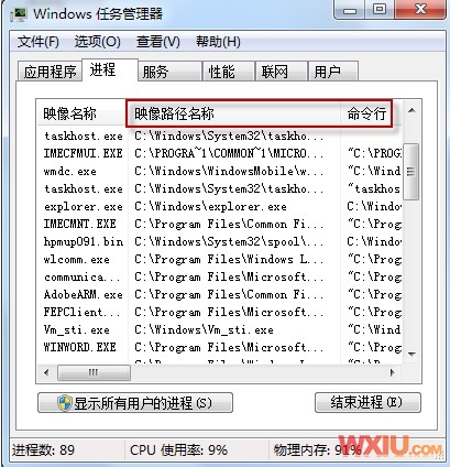 系統進程的對應路徑