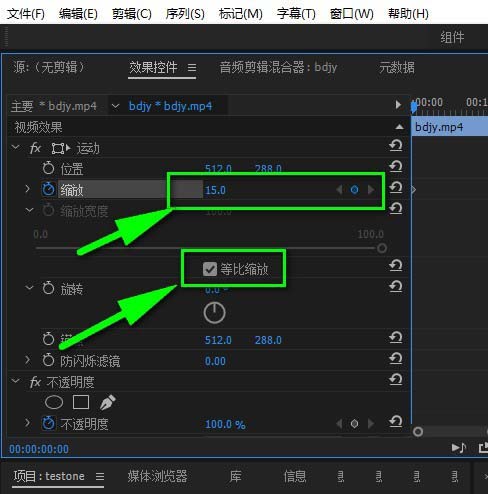 premiere,視頻,縮放