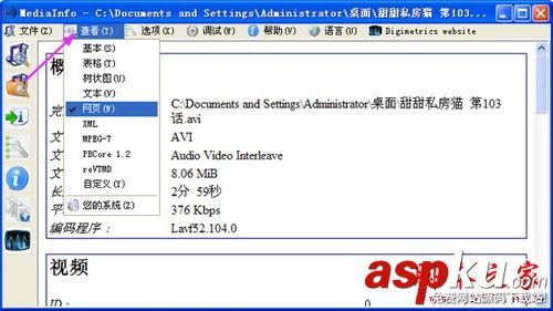 Mediainfo,視頻參數
