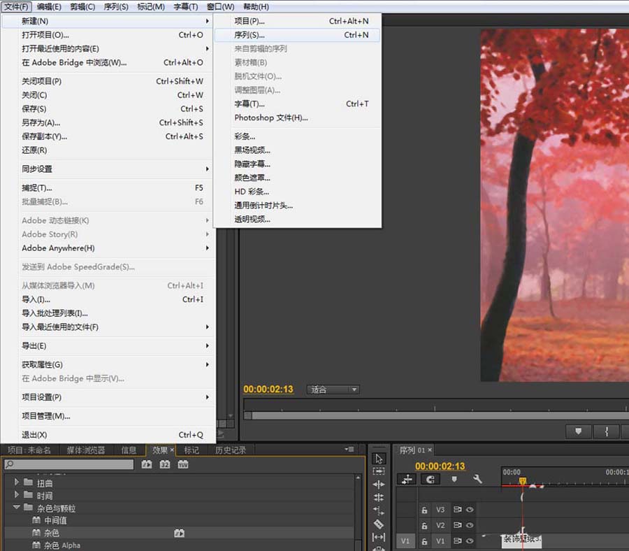 premiere,視頻,雜色