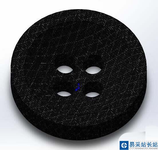 SolidWorks怎么建模三維立體的黑色紐扣?