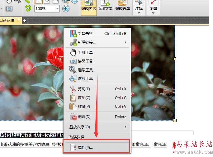 捷速PDF編輯器屬性按鈕