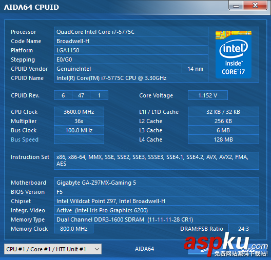 裝機,AIDA64,5.30,Win10,Skylake