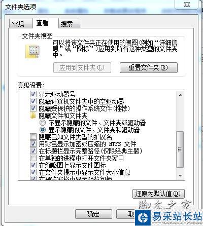 顯示隱藏文件夾
