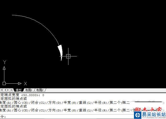 AutoCAD畫弧線箭頭