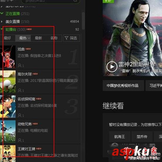 愛奇藝,輪播臺