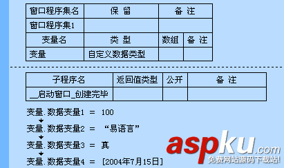 易語言,自定義,數據類型