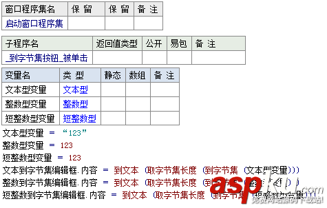 易語言,數據類型,字節集類型