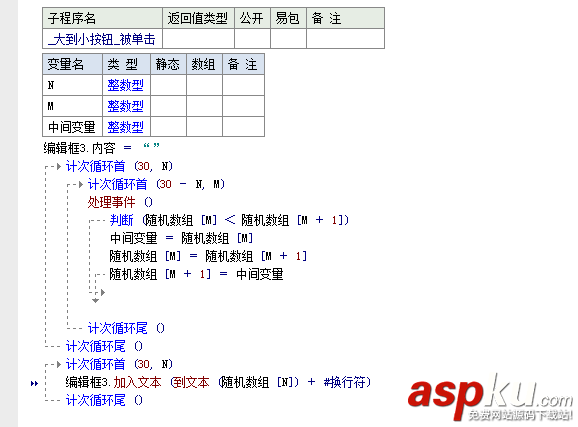 易語言,自編數組,排序