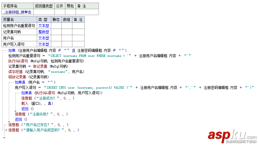 易語言,mysql,注冊登錄