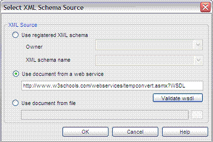 選擇 xml 模式源