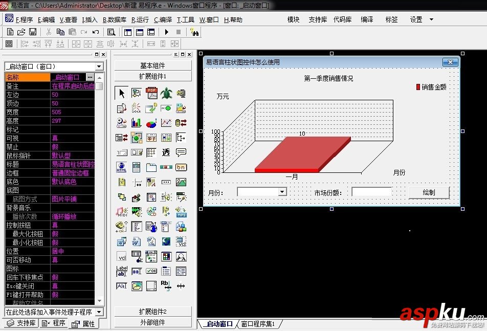 易語言,柱狀圖