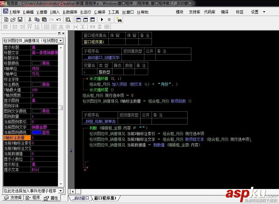 易語言,柱狀圖