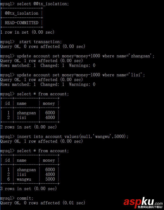 MySQL,事務