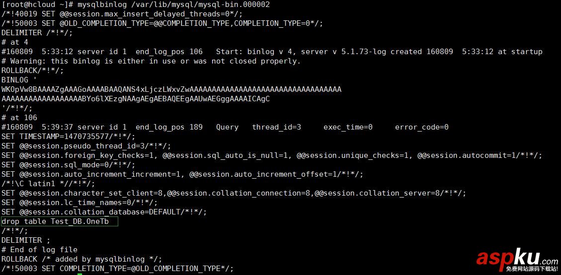 linux,binlog恢復mysql數據庫